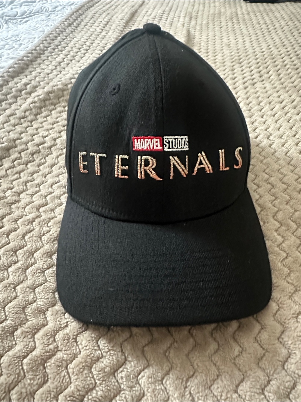 Marvel Black Beanie with Gold Embroidered Symbol